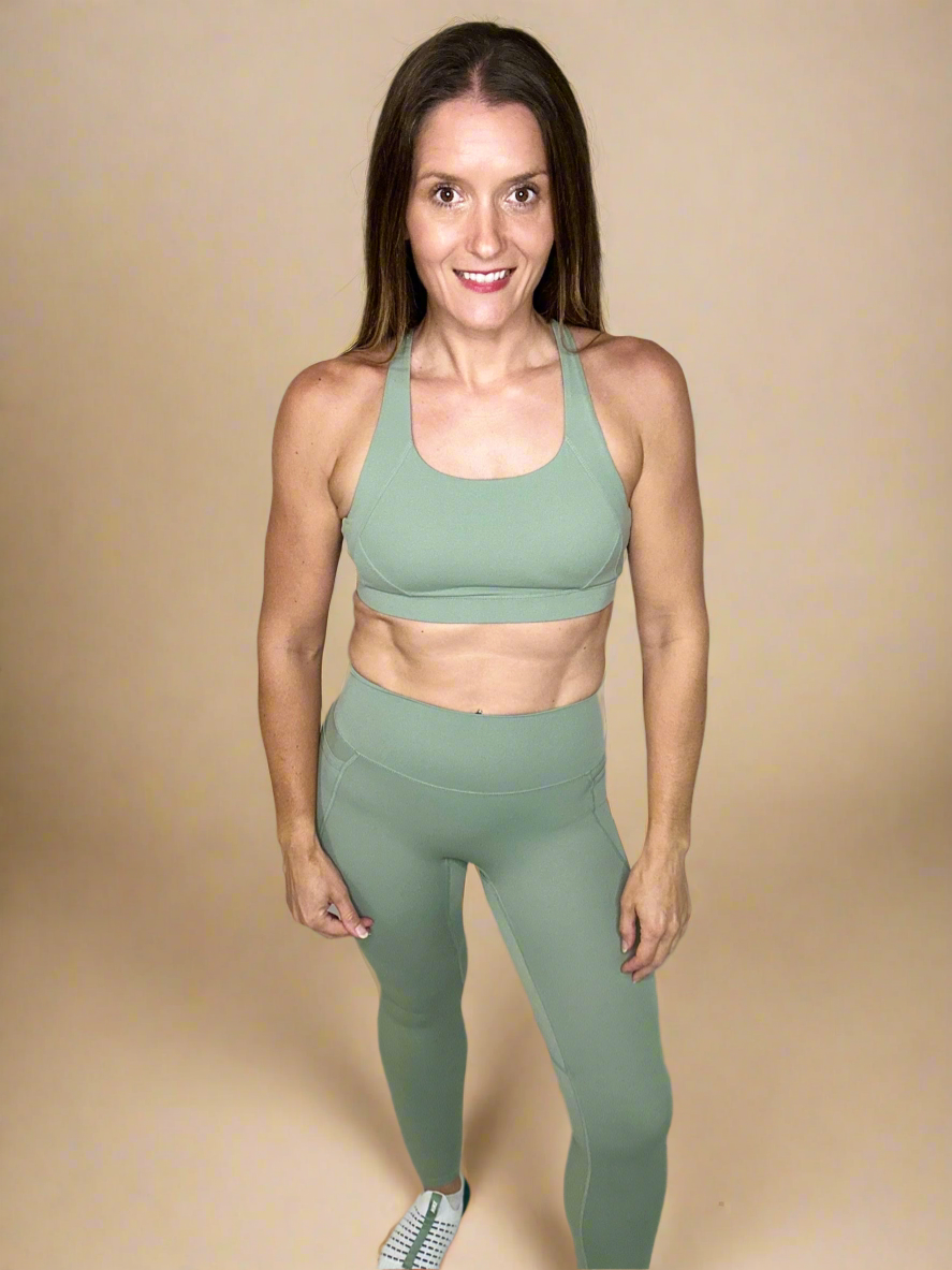 Model wearing Ignite Sportswear set by Rival Fit Gear.