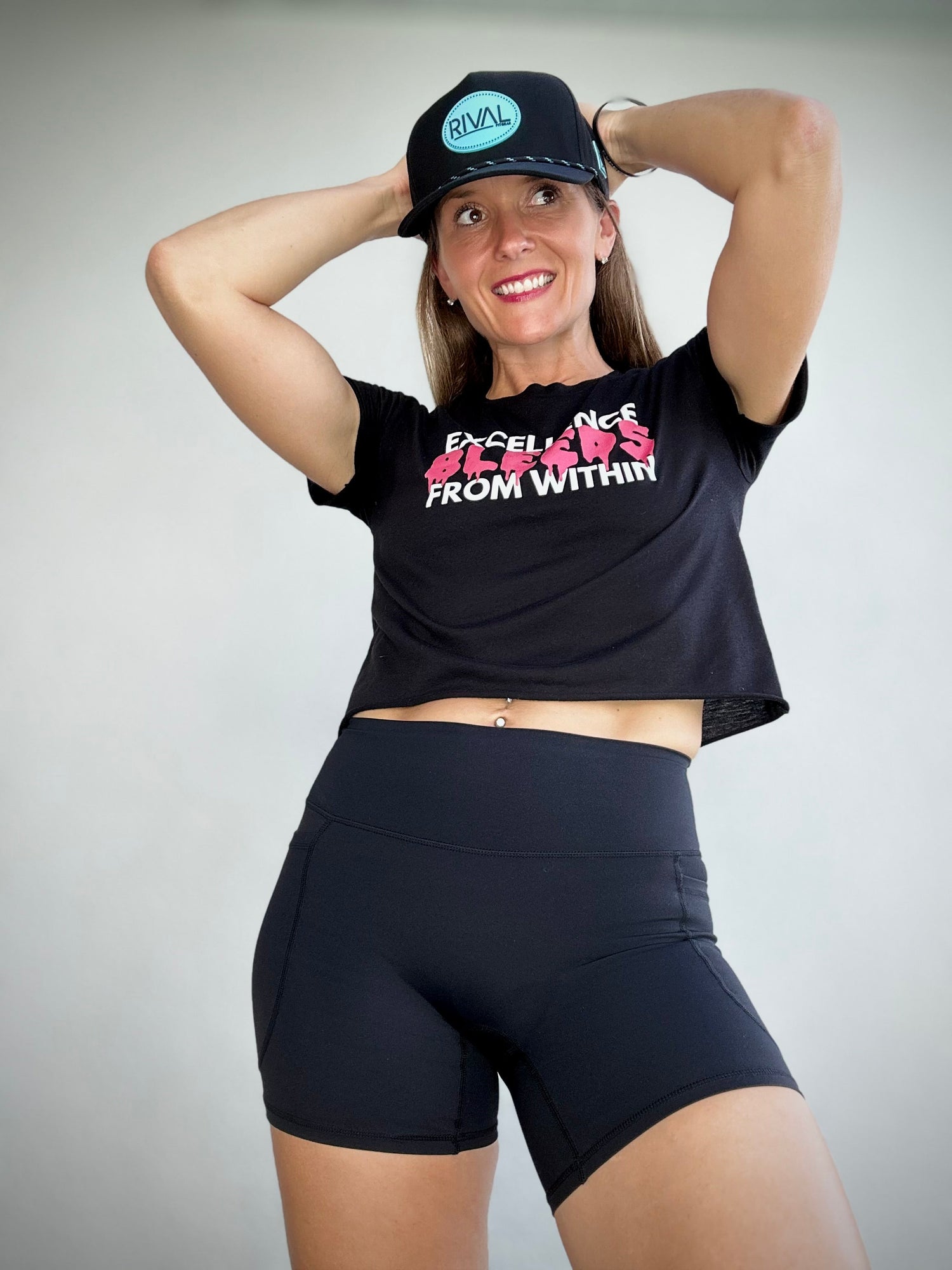 Rival Fit Gear for Women's Collection model wearing top selling sportswear.