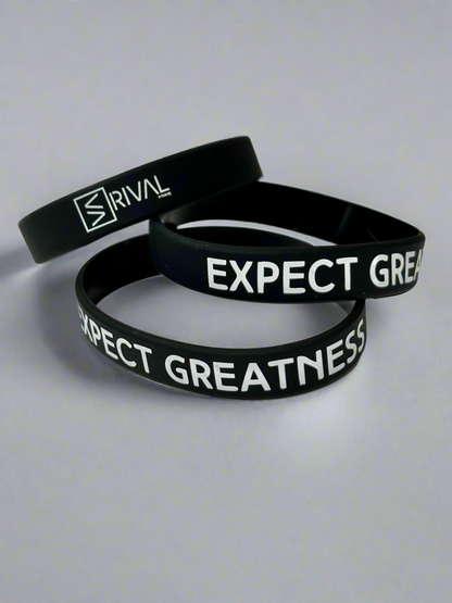 Rival Fit Gear Expect Greatness Sport Bracelet stacked image to view all graphic detailing. 