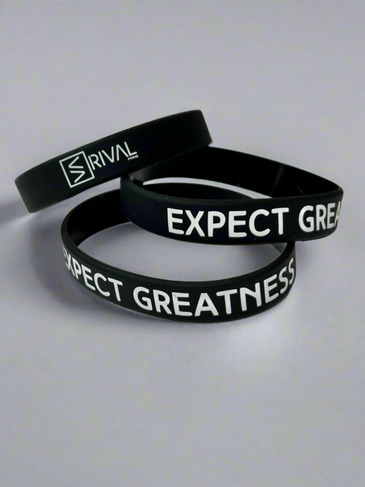 Rival Fit Gear Expect Greatness Sport Bracelet stacked image to view all graphic detailing. 