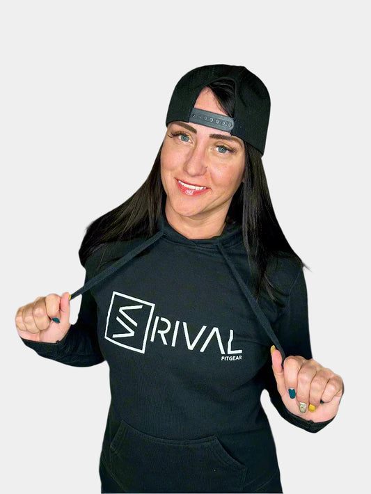 Female modeling Legend Classic Elite Form Hoodie.