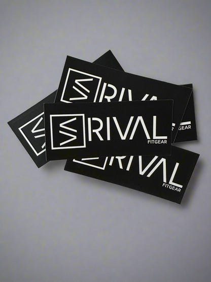 Stack of Rival Fit Gear stickers. 